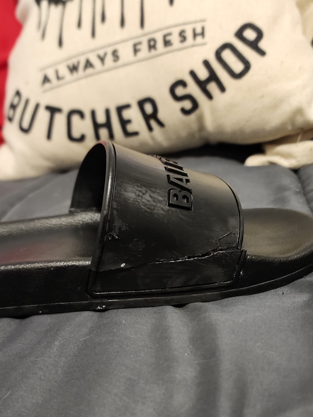 Authentic Balenciaga Black Men's Logo Slide Sandals Size 11 - Picture 2 of 4